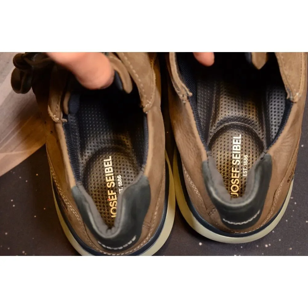 Josef‎ Seibel Men's Jeremiah 01 Leather Casual Trainer Brown Leather Size 13/47